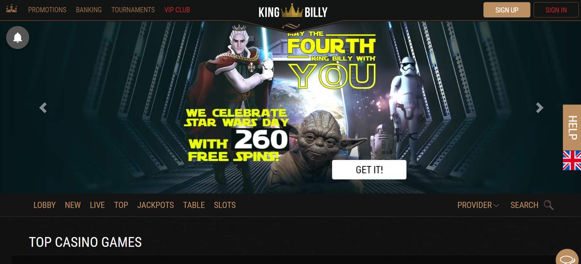 King Billy bitcoin casino